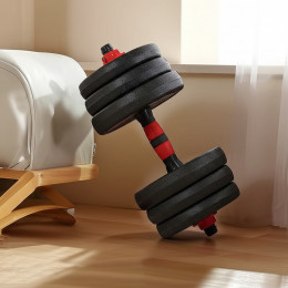 B31588 Гантельный набор разборный 2х10кг (пластик/цемент) 20кг